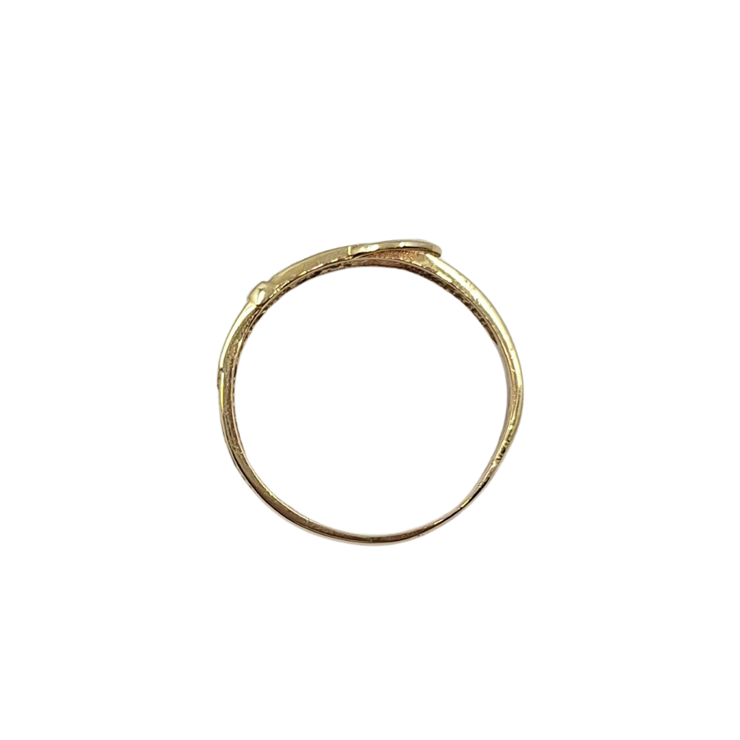 9ct Yellow Gold Patterned Buckle Ring