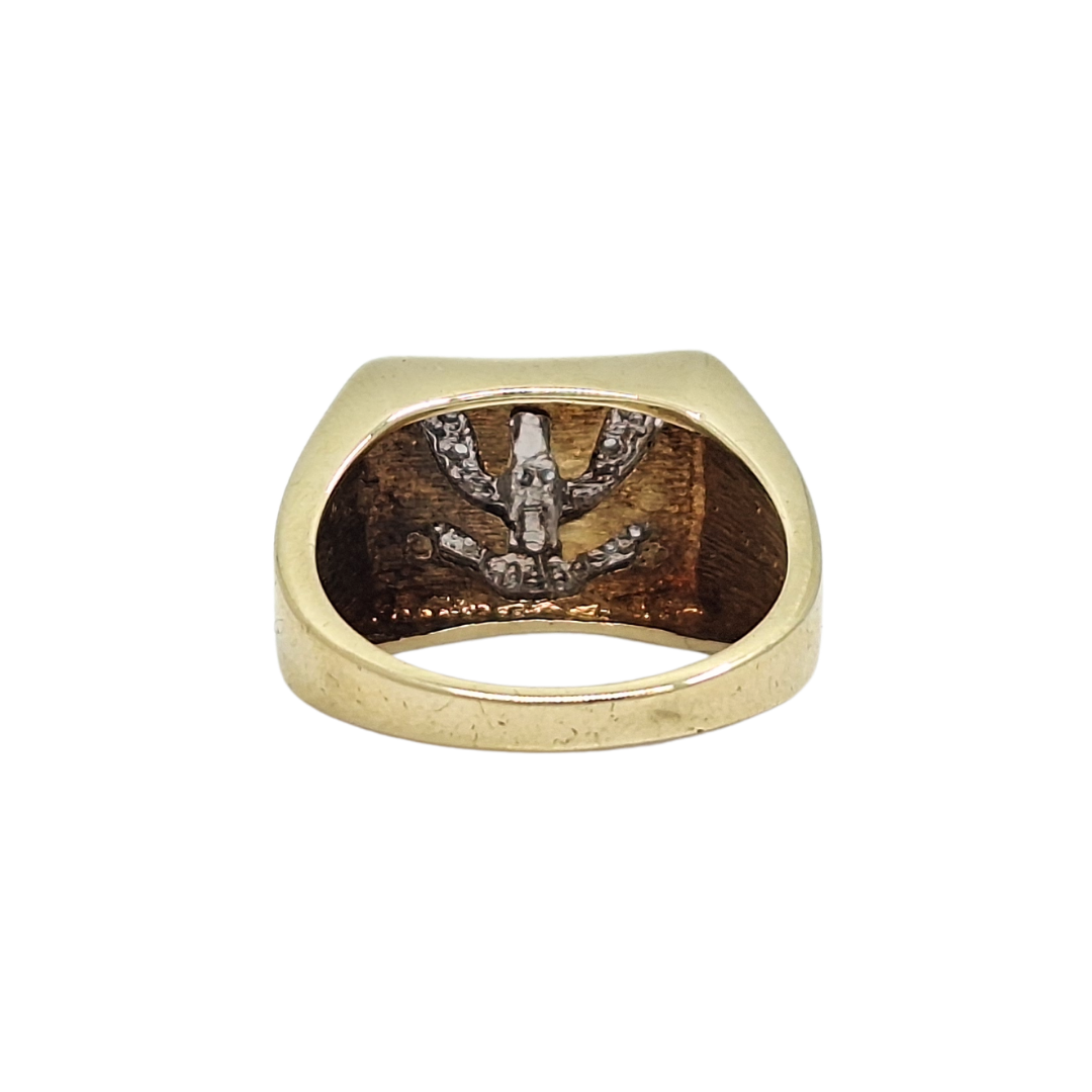 9ct Yellow Gold Diamond Eagle Ring