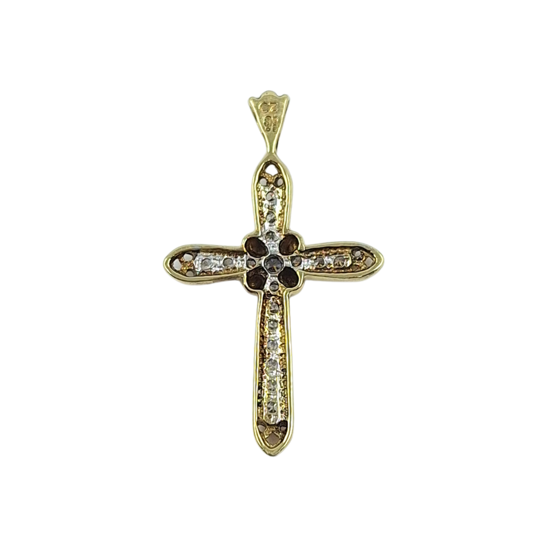 9ct Yellow Gold CZ Cross Pendant