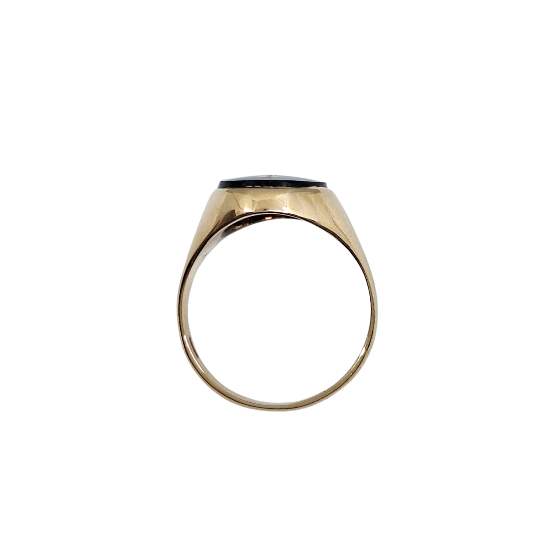 9ct Yellow Gold Synthetic Blue Stone Masonic Signet Ring