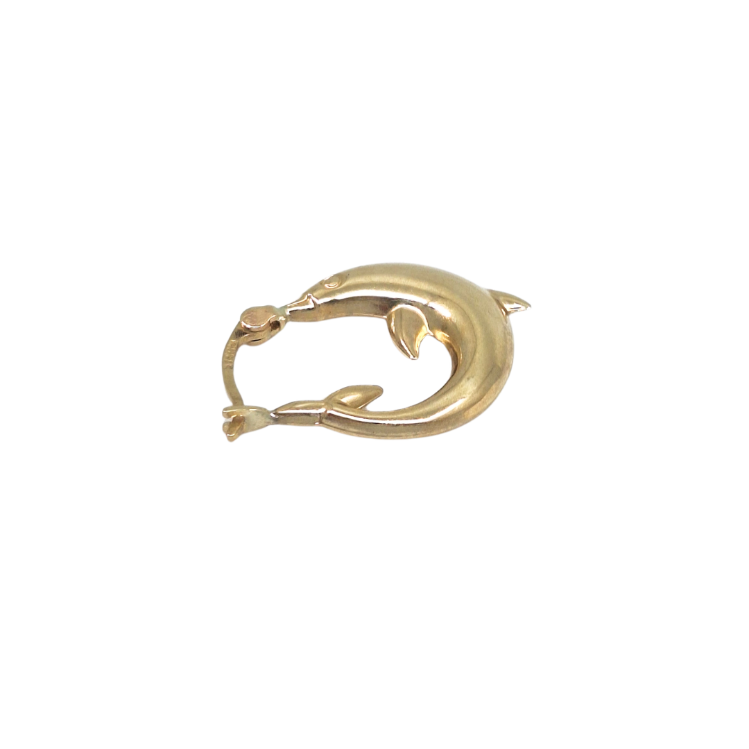 9ct Yellow Gold Dolphin Creole Earrings