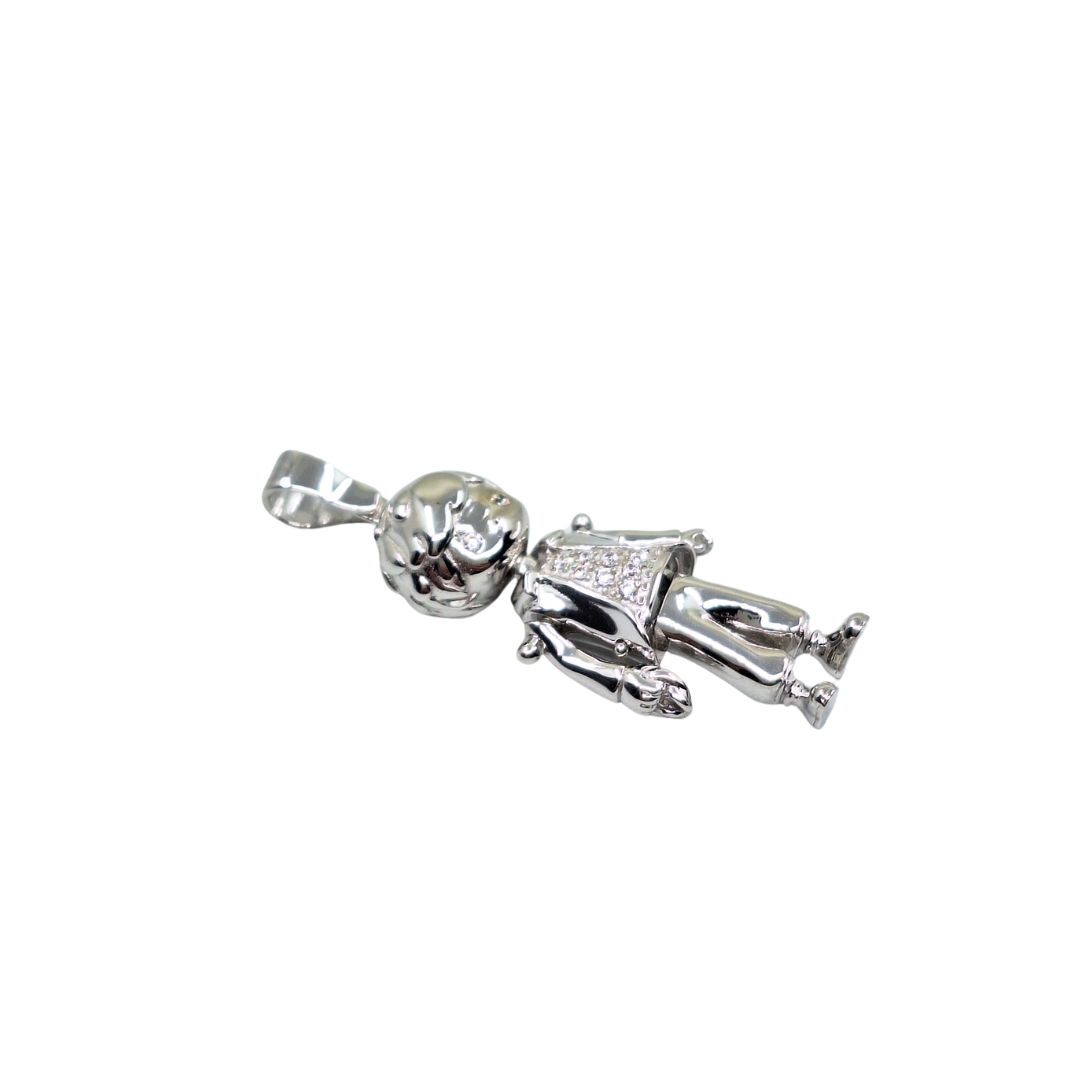 Silver Cubic Zirconia Boy Pendant