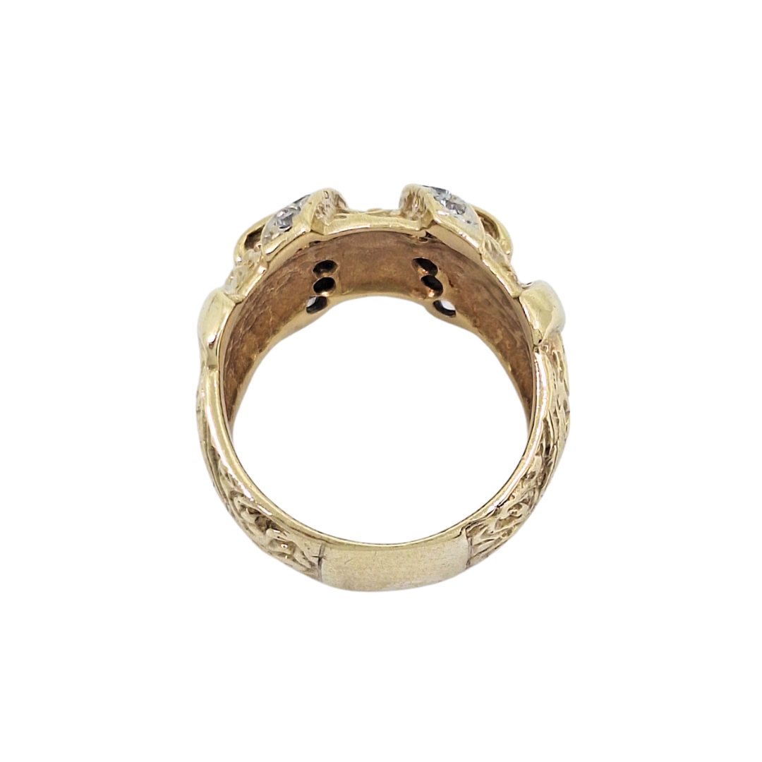 9ct Yellow Gold CZ Buckle Ring