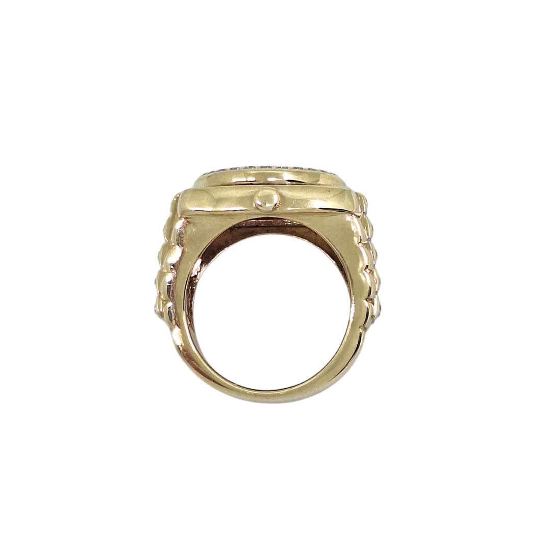 9ct Yellow Gold CZ Rolex Style Ring