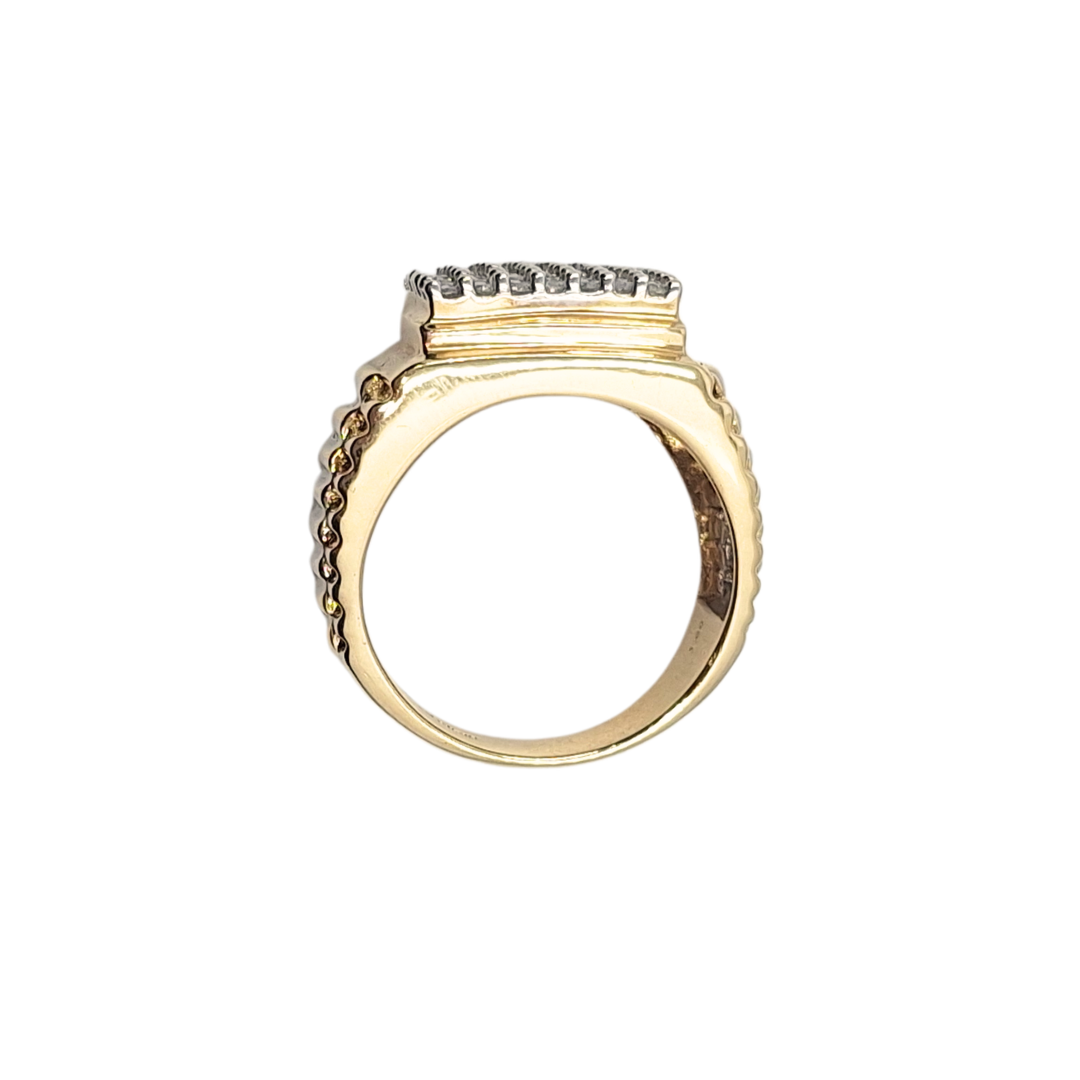 9ct Yellow And White Gold 1.00 Carat Diamond Tablet Ring