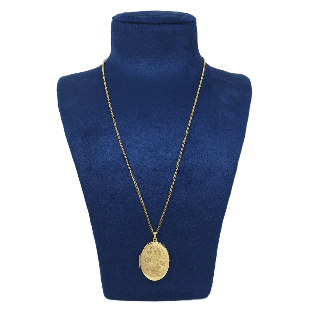 9ct Yellow Gold Locket & Chain 24"
