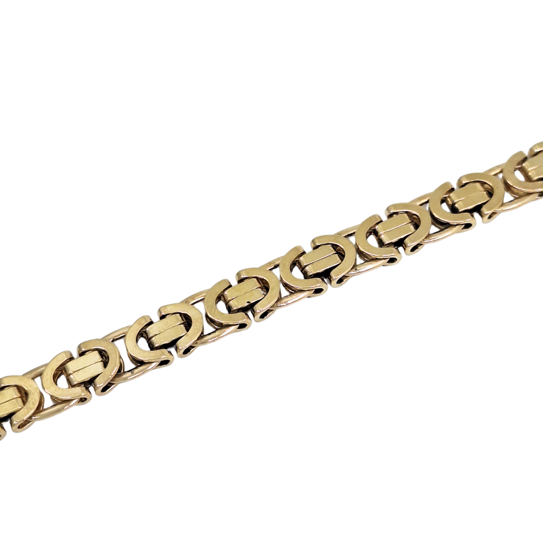 9ct Yellow Gold Solid Byzantine Bracelet 7.5"
