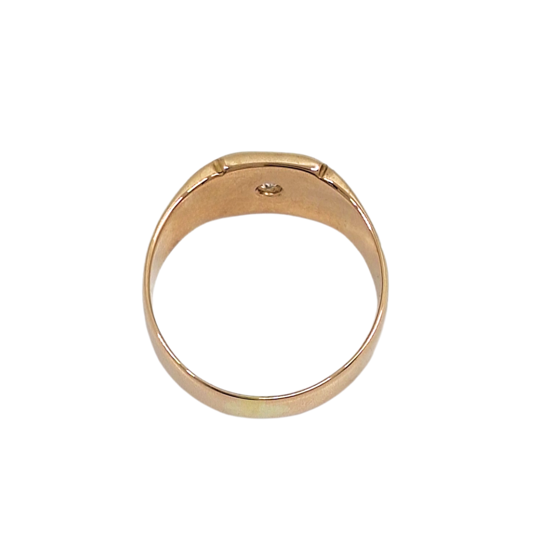 18ct Yellow Gold Diamond Set Signet Ring