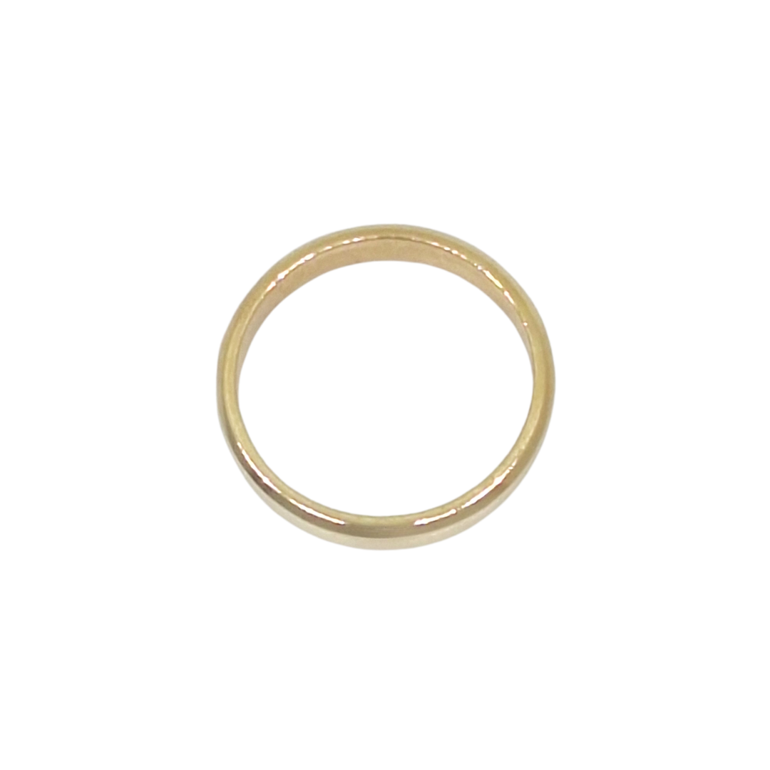 9ct Yellow Gold Flat Court Bevelled Edge Wedding Band 3.5mm