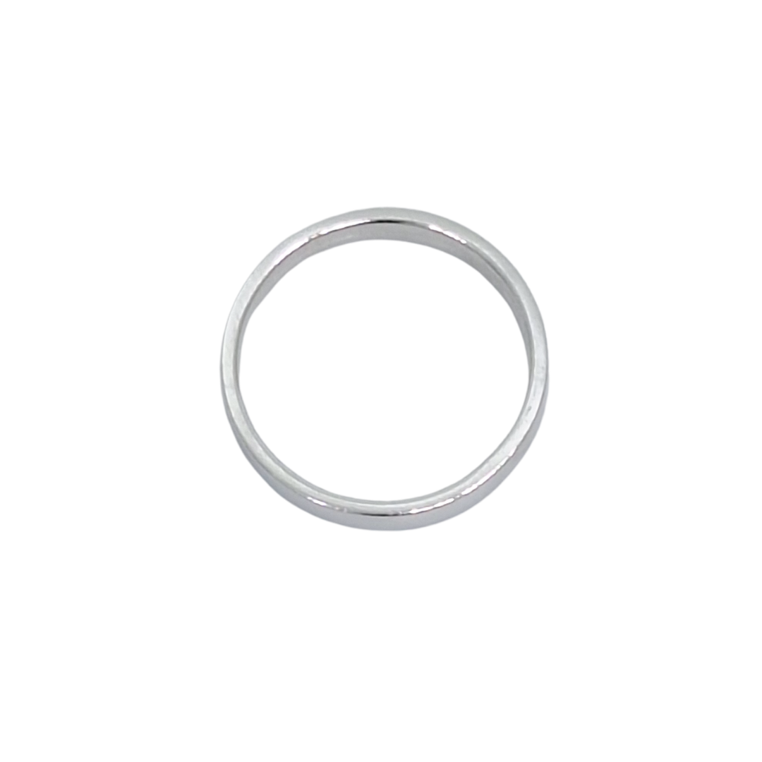 9ct White Gold Flat Court Wedding Band 3mm