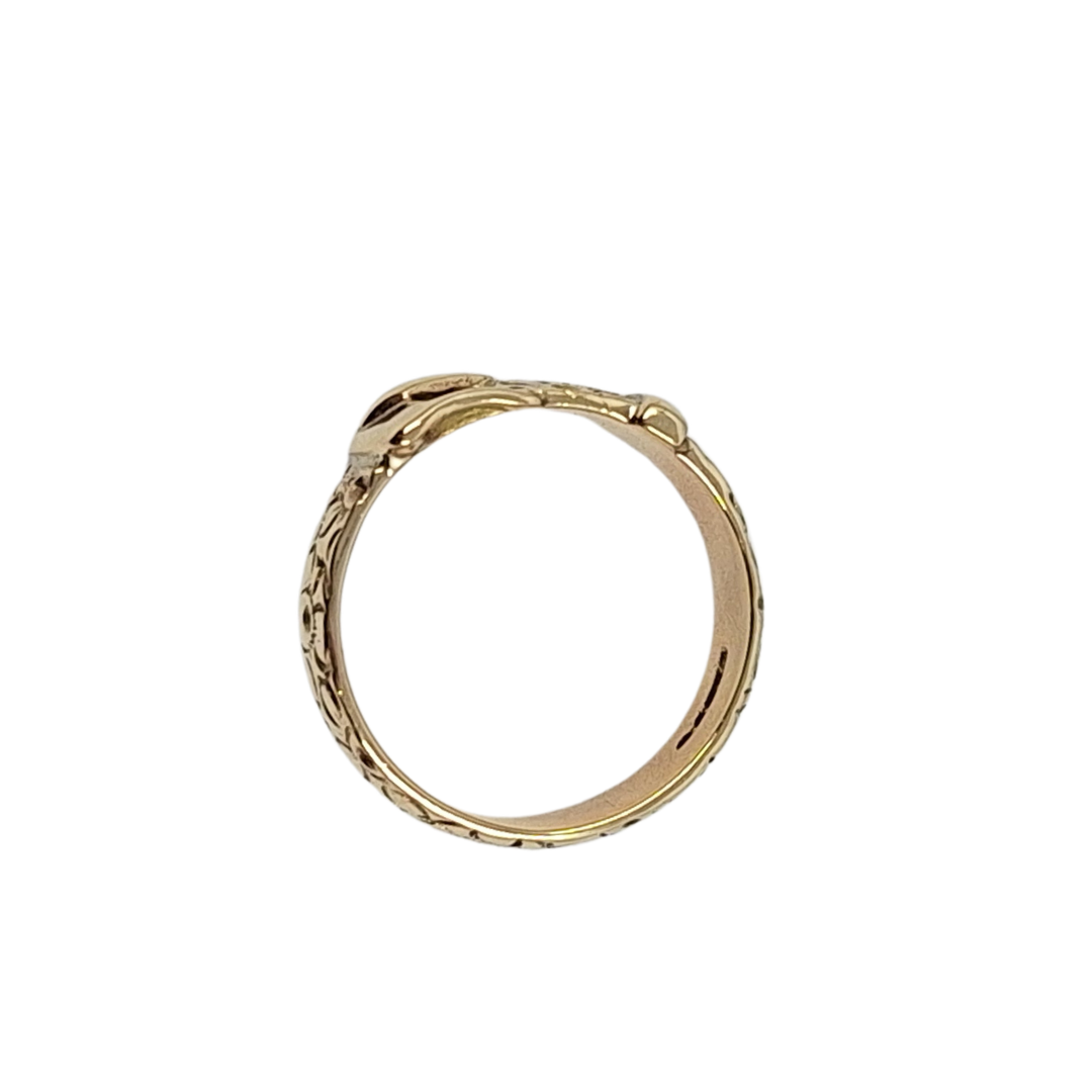 9ct Yellow Gold Patterned Buckle Ring