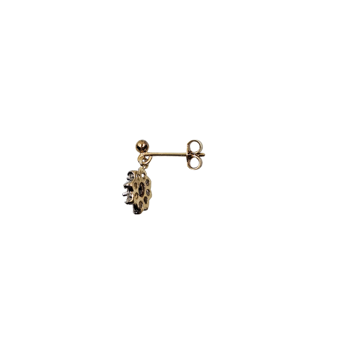 9ct Yellow Gold Garnet & Cubic Zirconia Drop Earrings