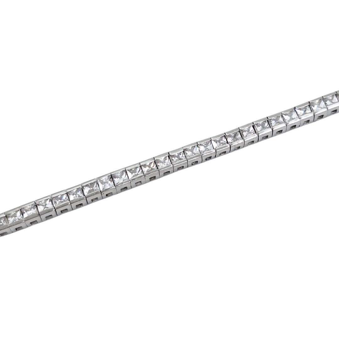 Silver Cubic Zirconia Tennis Bracelet 7.5"
