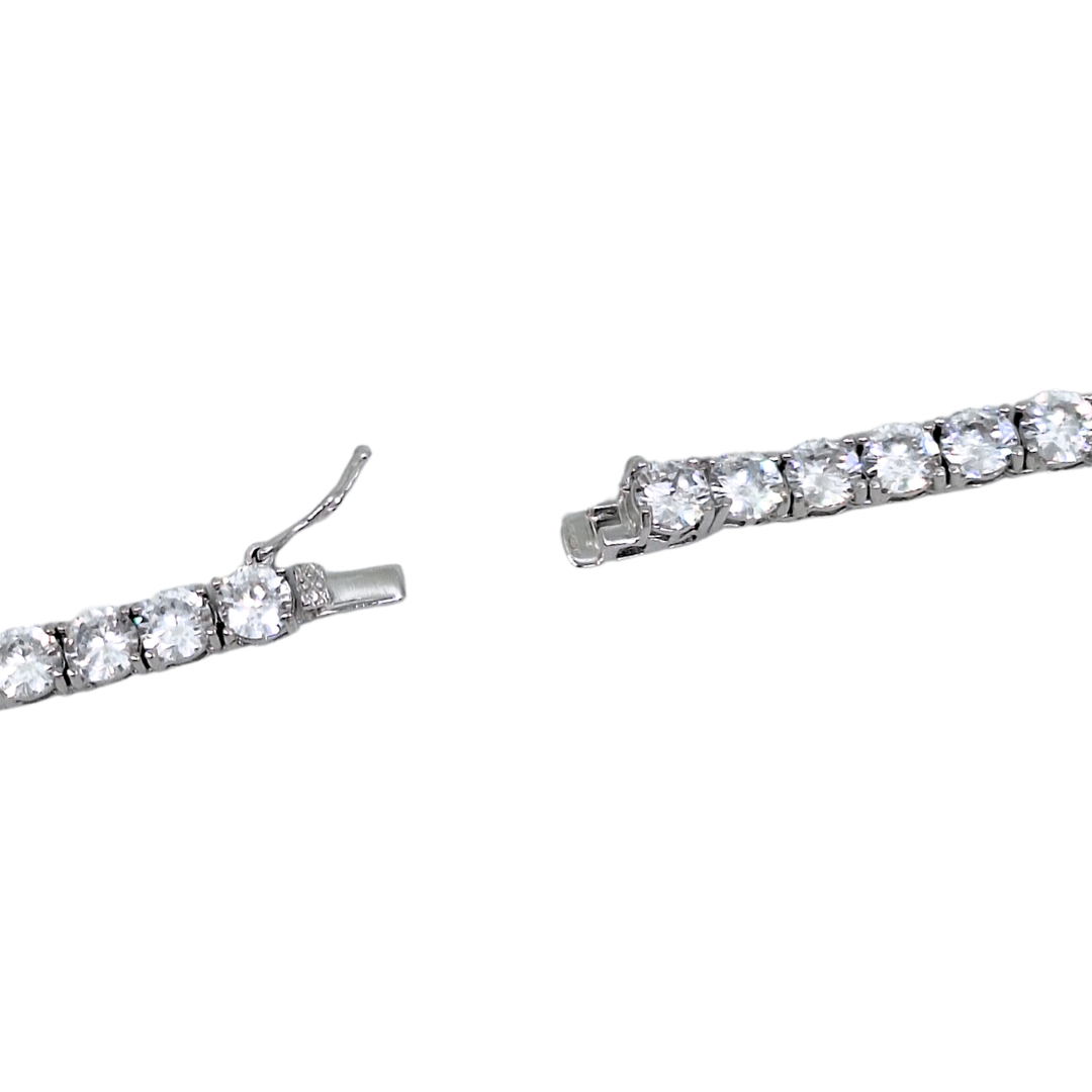 Silver Cubic Zirconia Tennis Necklace 18"