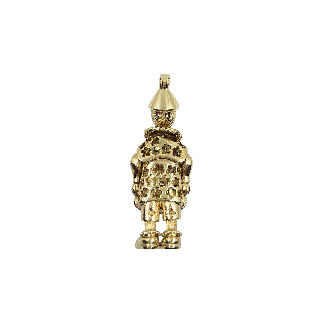 9ct Yellow Gold Clown Pendant