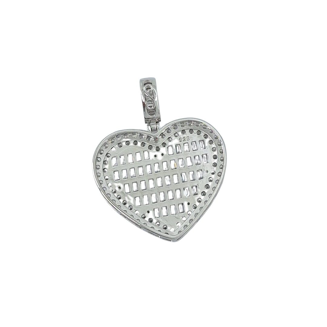 Silver Cubic Zirconia Heart Pendant
