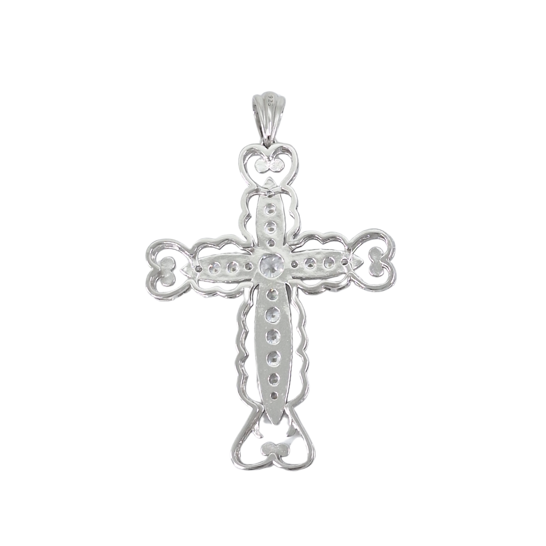 Silver Cubic Zirconia Cross