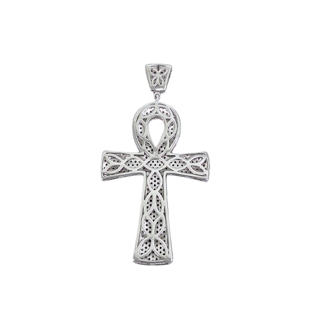 Silver Cubic Zirconia Ankh Cross