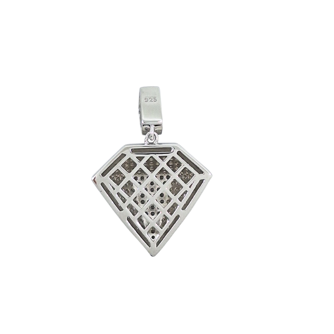 Silver Cubic Zirconia Diamond Shape Pendant