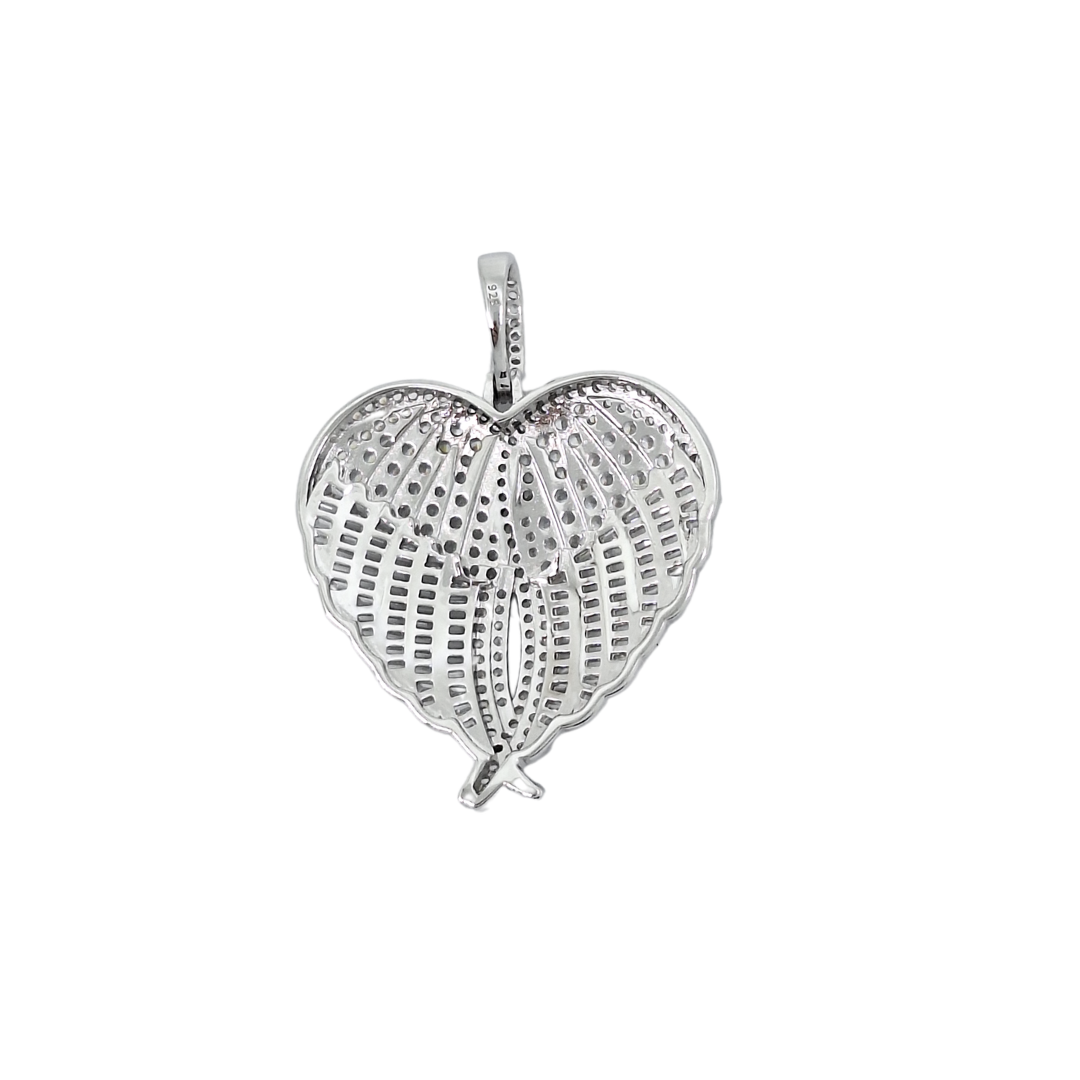 Silver Cubic Zirconia Angel Wings Pendant
