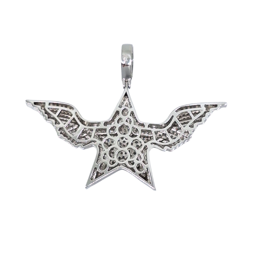 Silver Star & Angel Wings Pendant