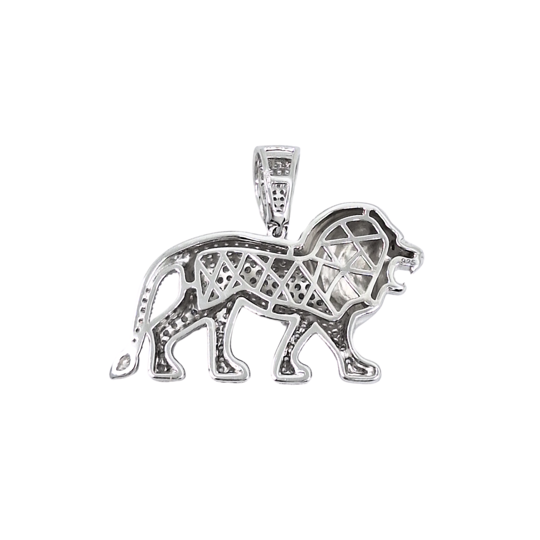Silver Cubic Zirconia Lion Pendant