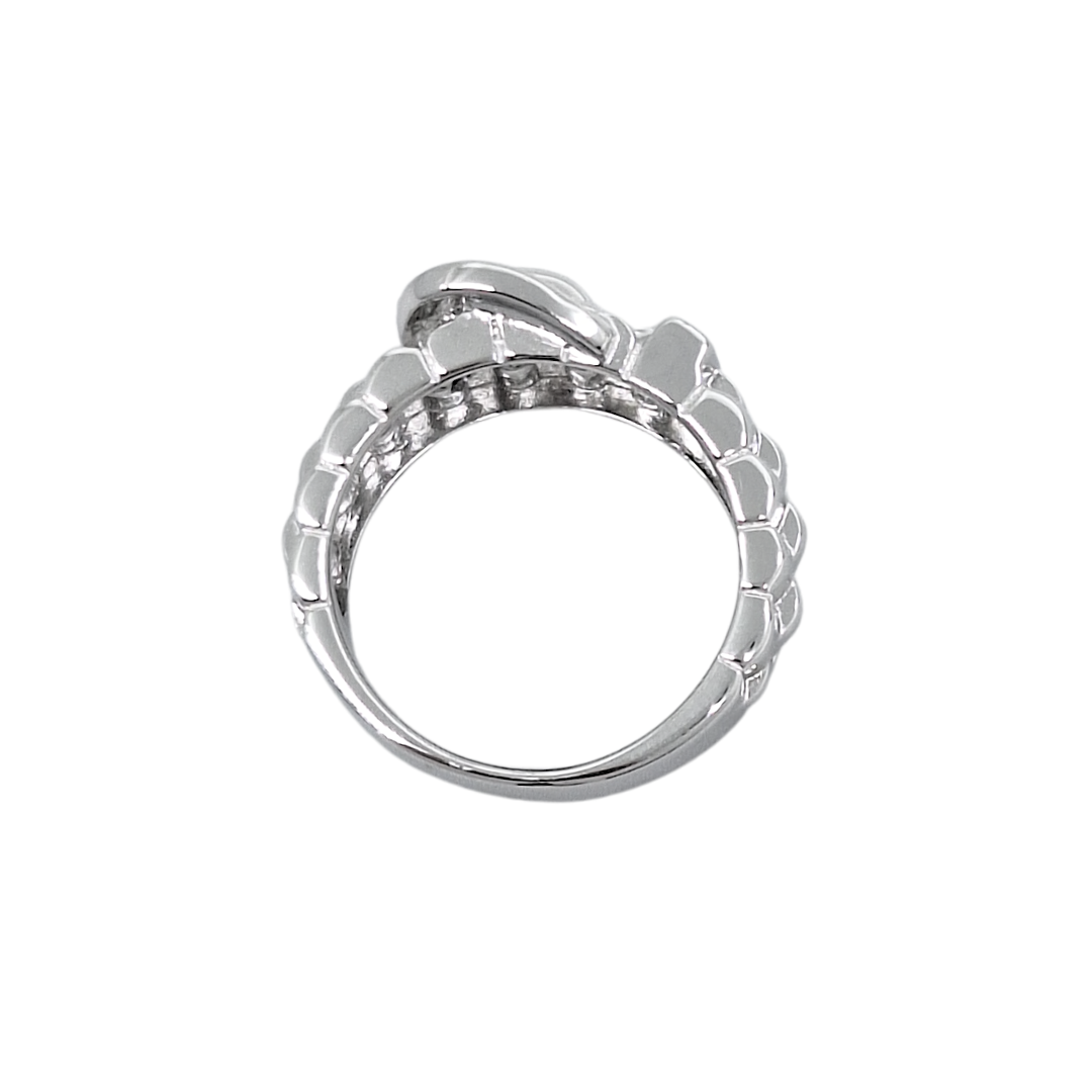 Silver Cubic Zirconia Buckle Ring