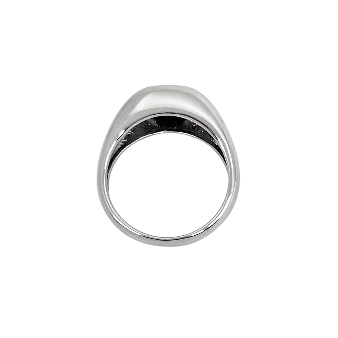 Silver Blue CZ Gents Signet Ring