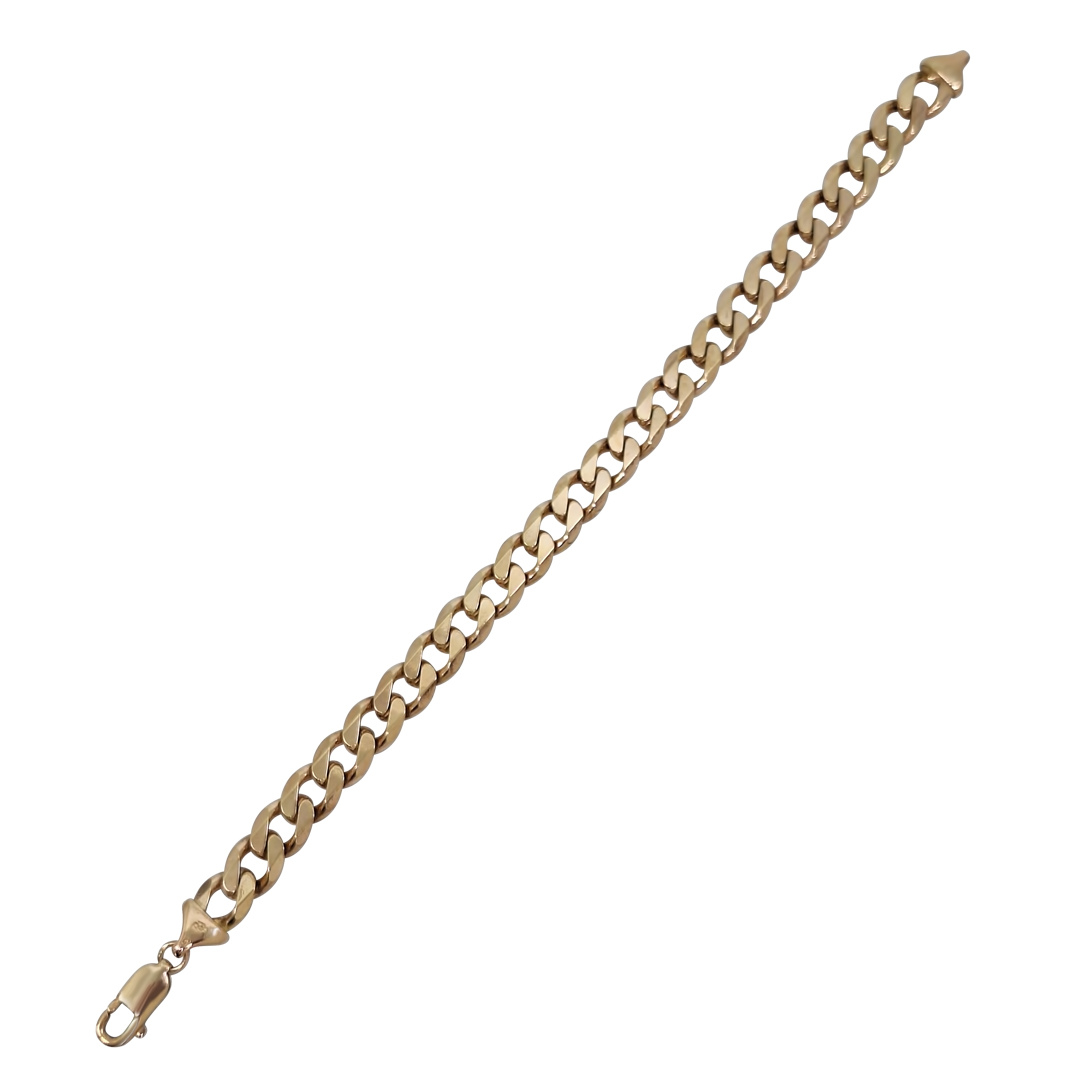 9ct Yellow Gold Curb Bracelet 9"