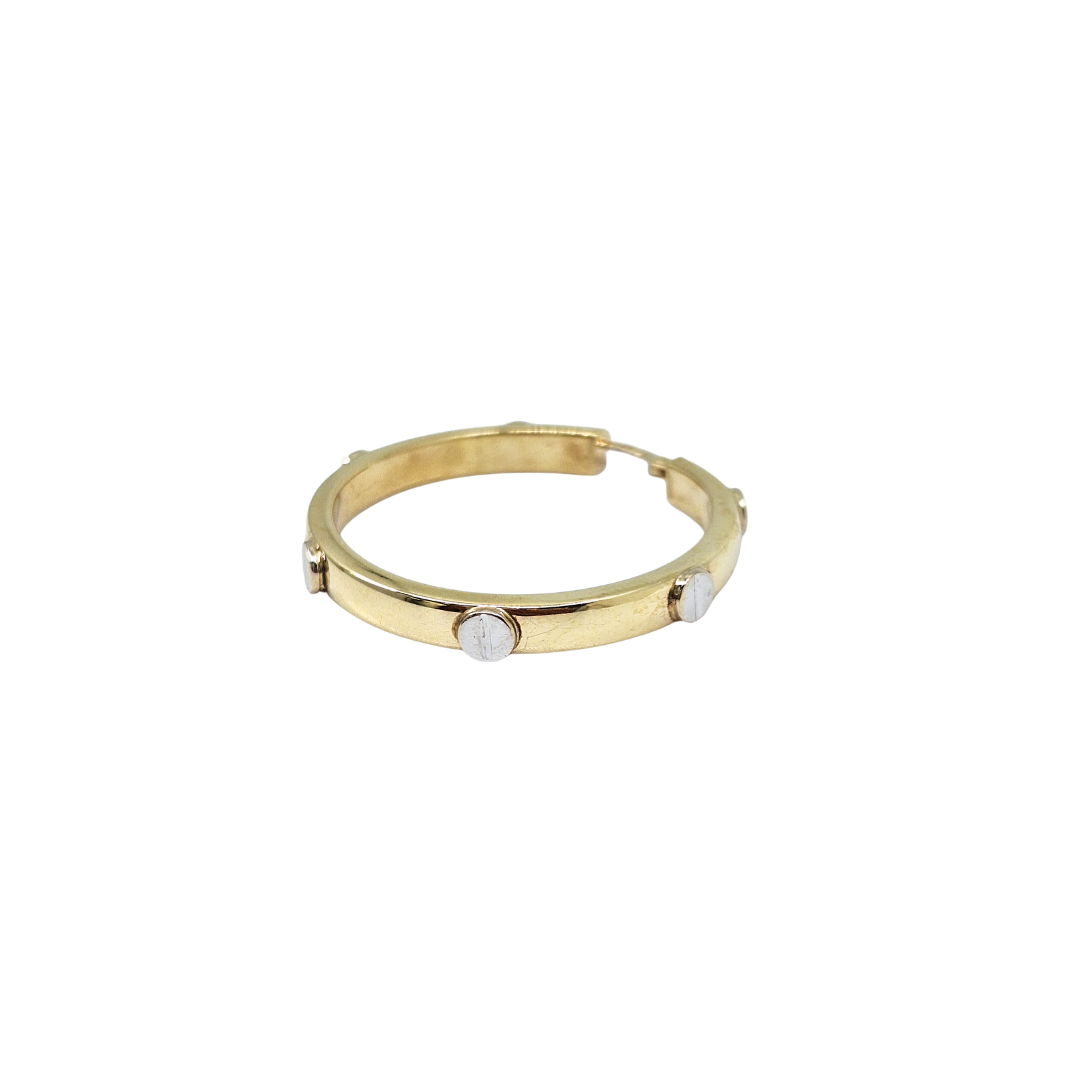 9ct Two Colour Gold Hoops