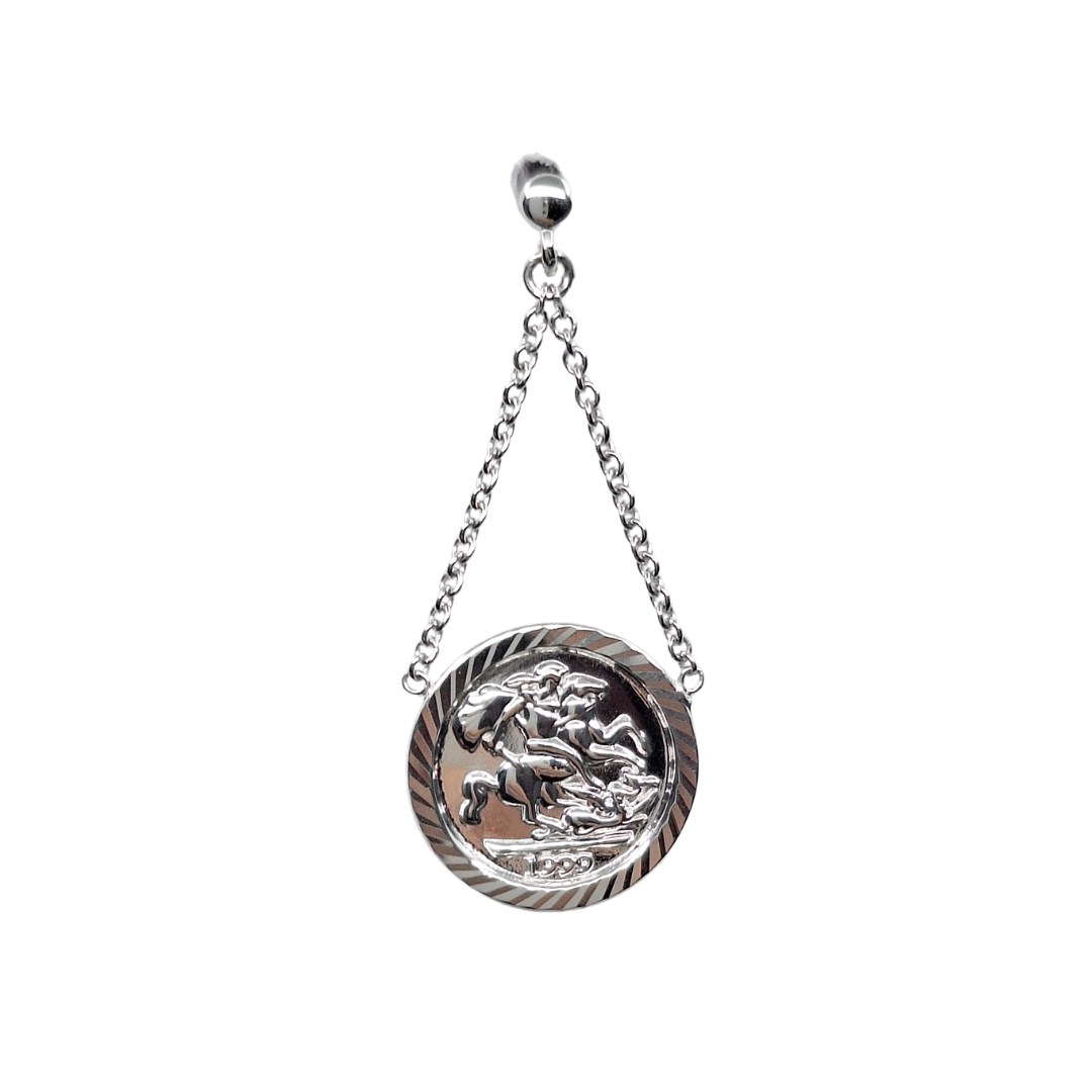 Silver St George Drop Earrings