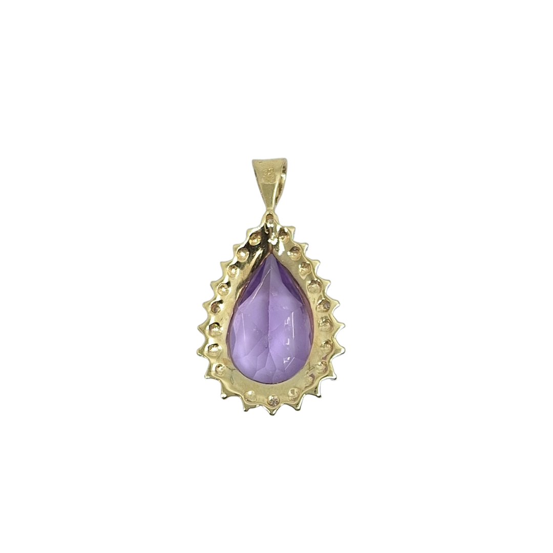9ct Yellow Gold Amethyst Pendant