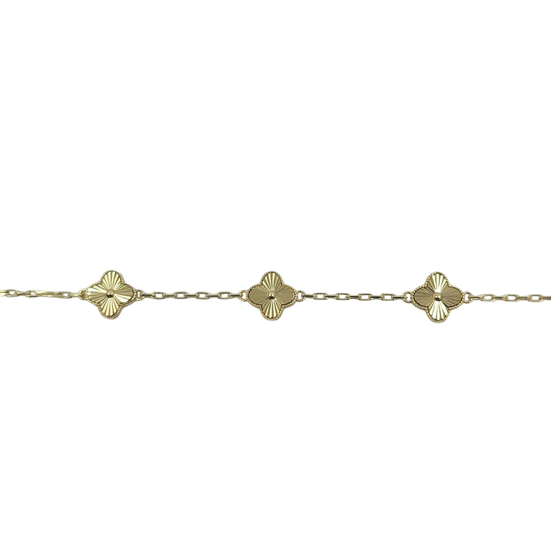 9ct Yellow Gold Clover Bracelet 7.5"