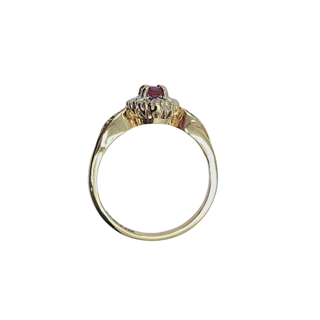 9ct Yellow Gold Gemstone & Diamond Ring