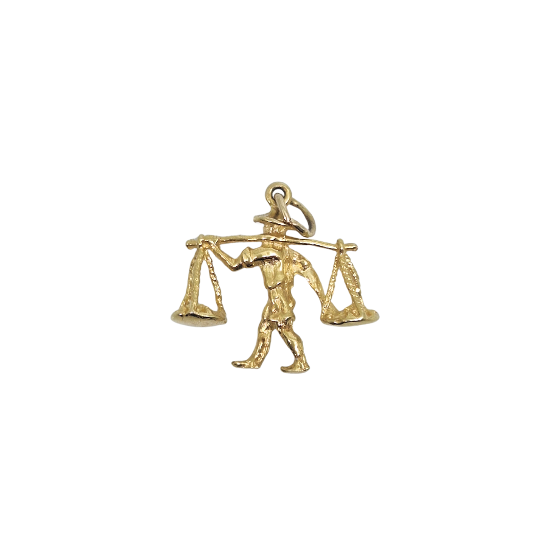 14ct Yellow Gold Asian Rice Carrier Charm