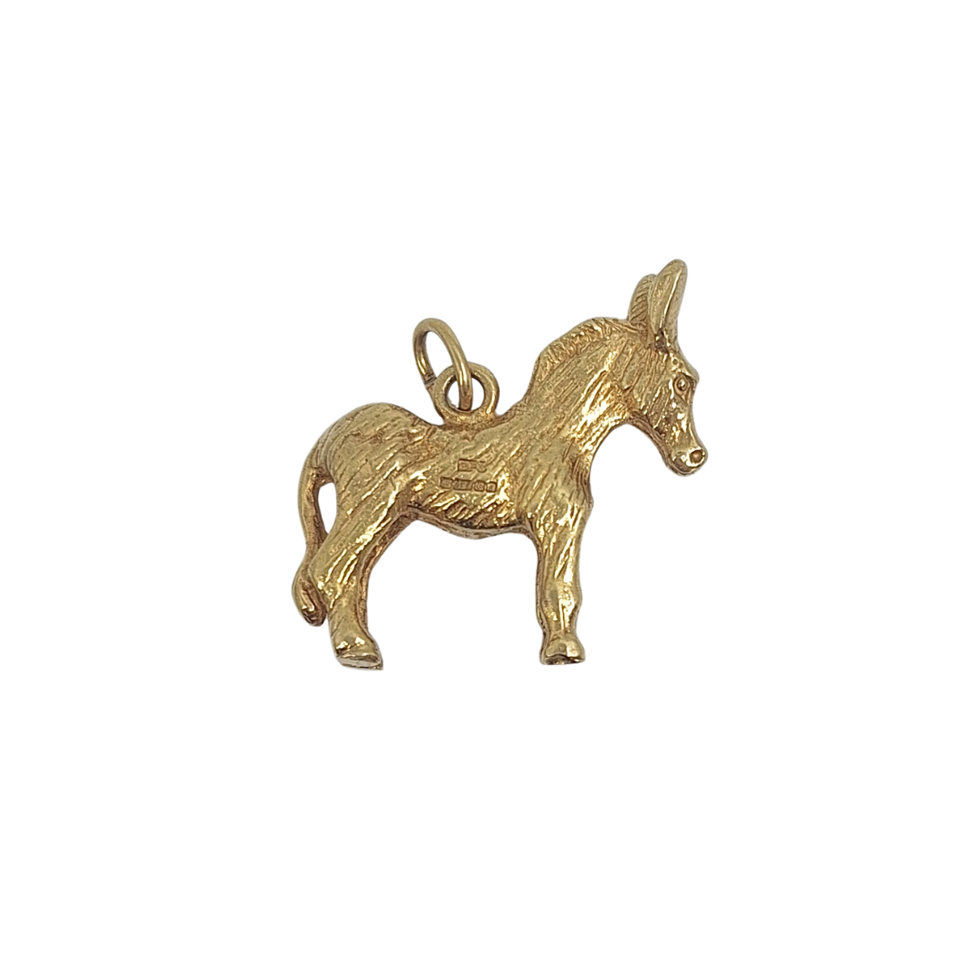 9ct Yellow Gold Donkey Pendant