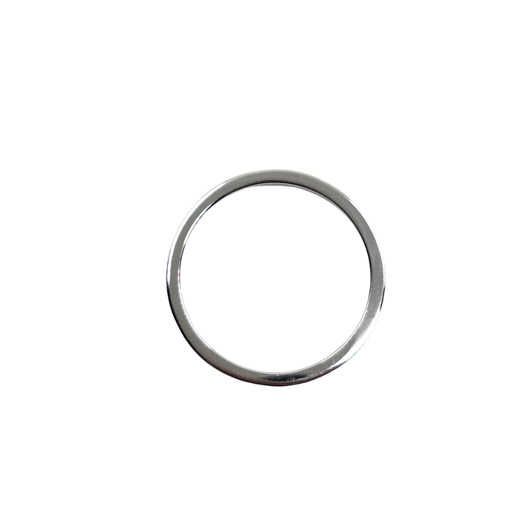 Silver 2mm Cubic Zirconia Court Shape Band Ring