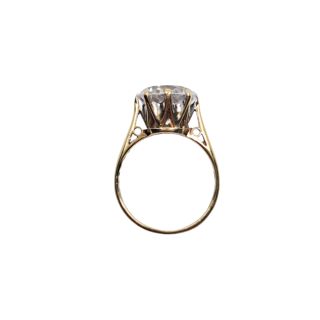9ct Yellow Gold Cubic Zirconia Solitaire Ring
