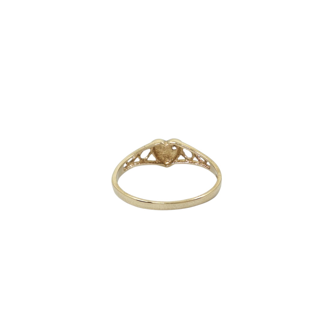 9ct Yellow Gold Cubic Zirconia Heart Ring