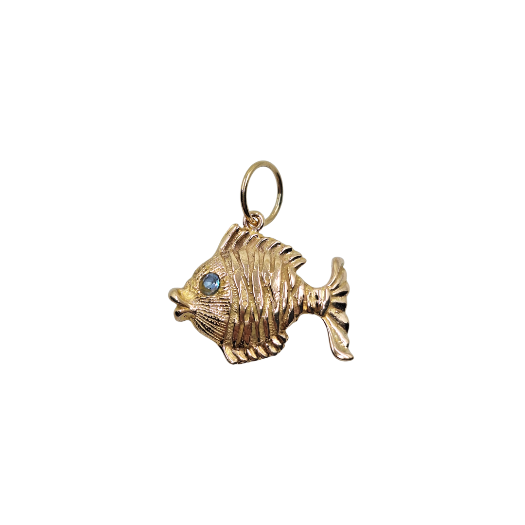 9ct Yellow Gold Solid Fish Charm
