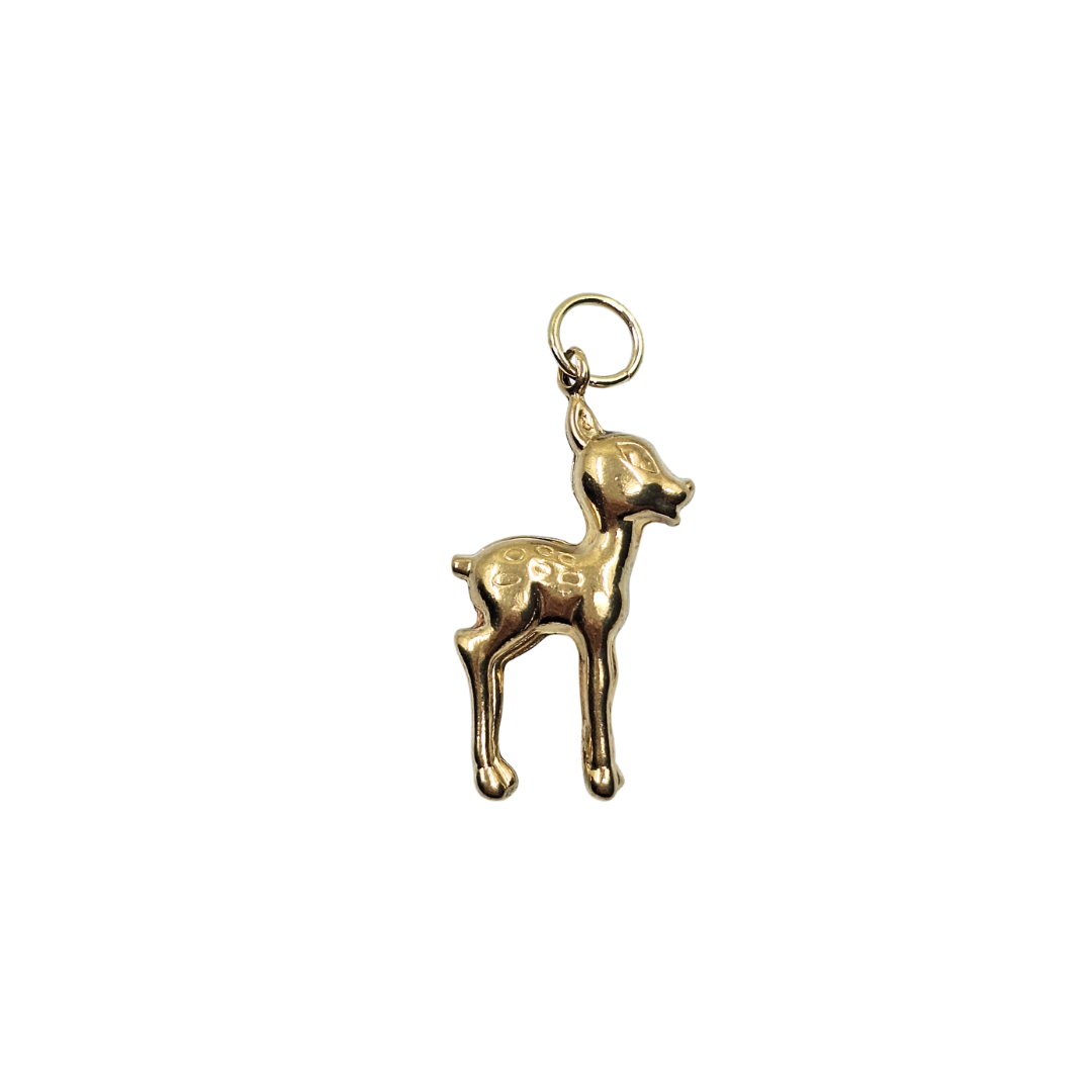 9ct Yellow Gold Hollow Deer Charm