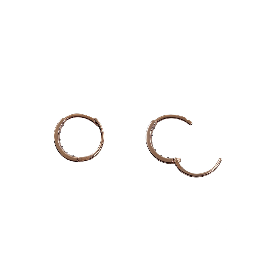 9ct Rose Gold Cubic Zirconia Huggie Earrings