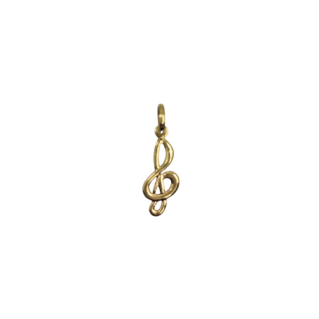 9ct Yellow Gold Treble Clef Charm