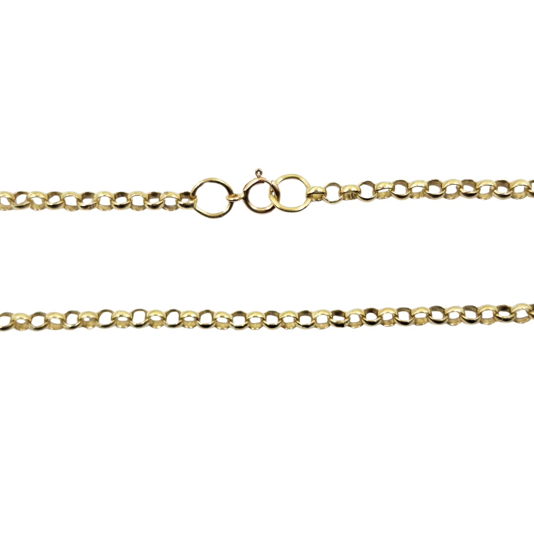 9ct Yellow Gold Solid Round Belcher Chain 16"