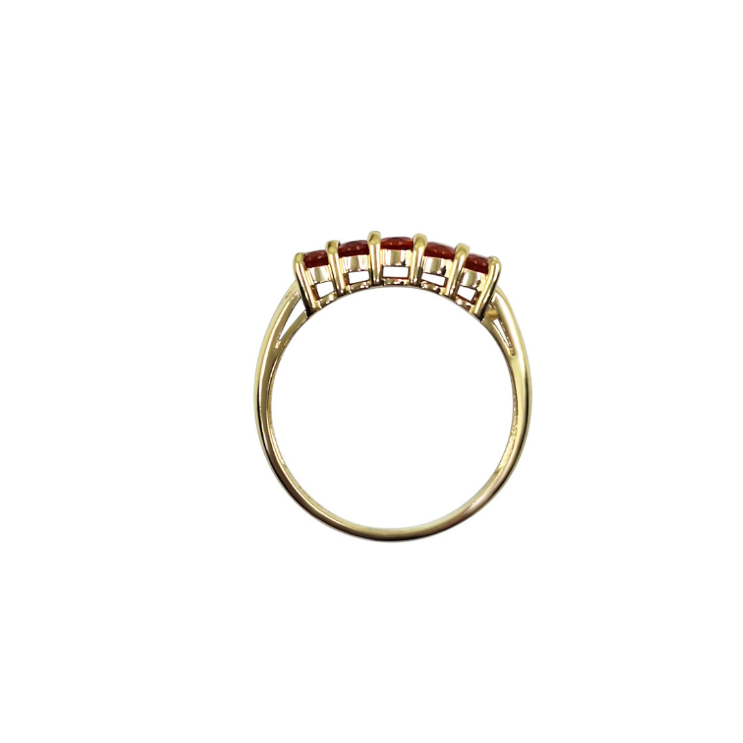 9ct Yellow Gold Fire Opal 5 Stone Ring