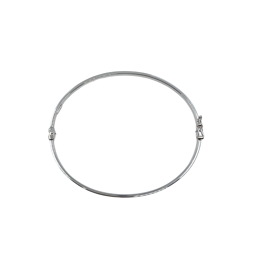 9ct White Gold Hinged Bangle