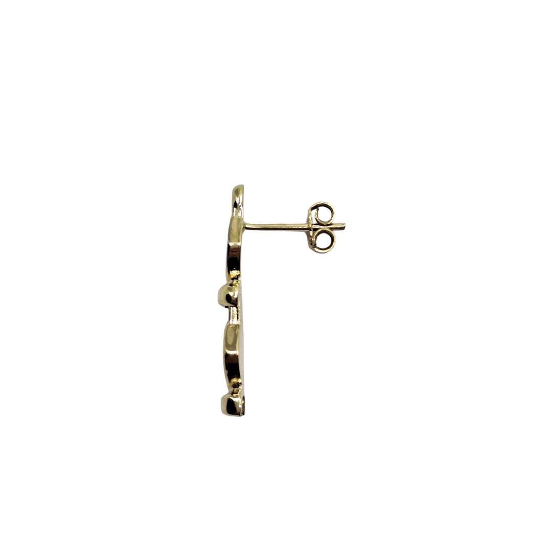 14ct 2 Colour Gold Hollow Heart Drop Earrings