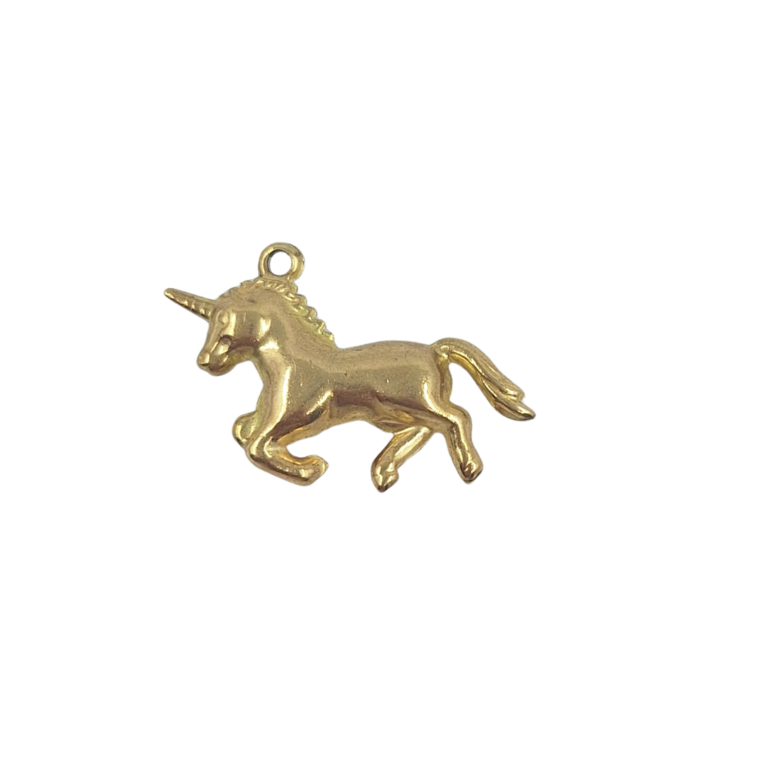 9ct Yellow Gold Hollow Unicorn Charm