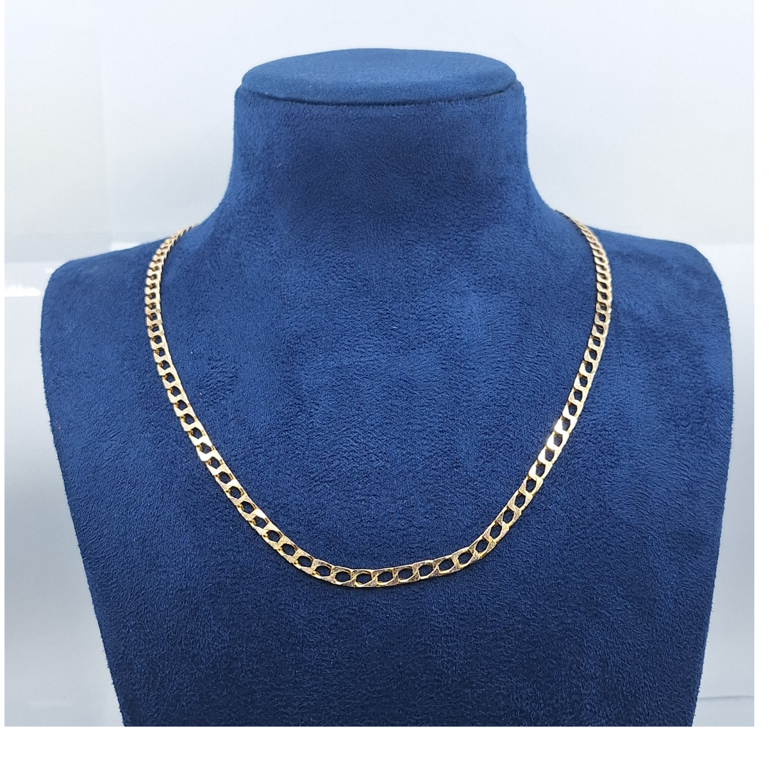 9ct Yellow Gold 20" Square Curb Chain