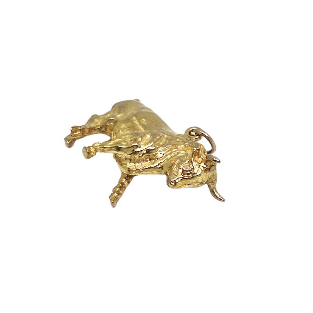 9ct Yellow Gold Bull Charm